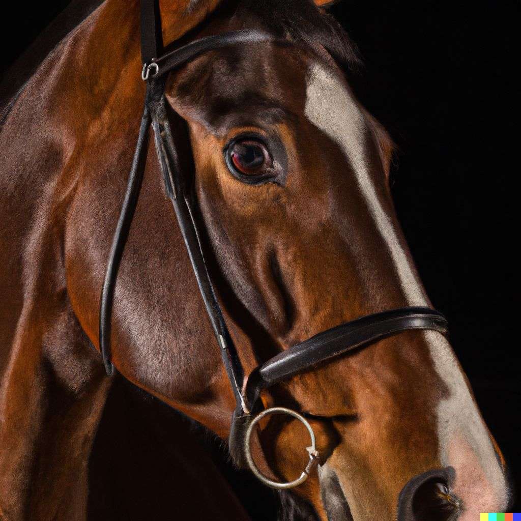 a horse, photograph, studio lighting
